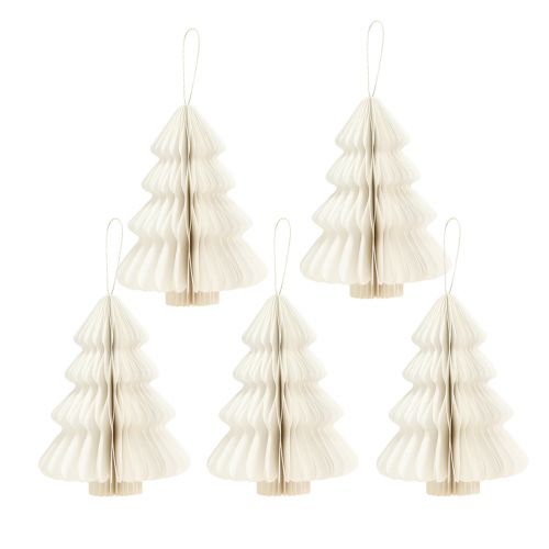 Product Christmas Tree Paper Christmas White Silver 20cm 5pcs