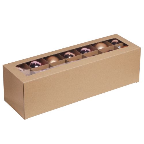Product Christmas tree balls made of glass pink apricot Ø6cm 24 pcs
