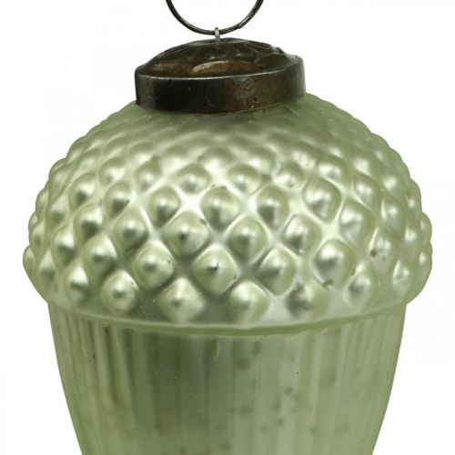 Product Christmas Tree Ornaments Acorn Glass Green 11-14.5cm Set of 3