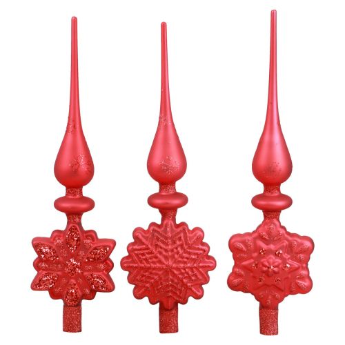 Product Christmas tree topper red Christmas tree topper glass H34cm 1 pc