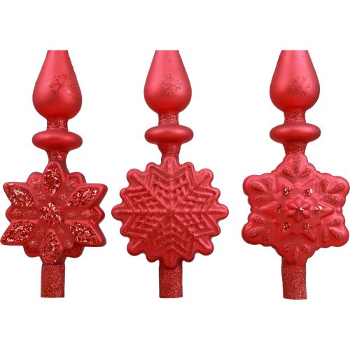 Product Christmas tree topper red Christmas tree topper glass H34cm 1 pc