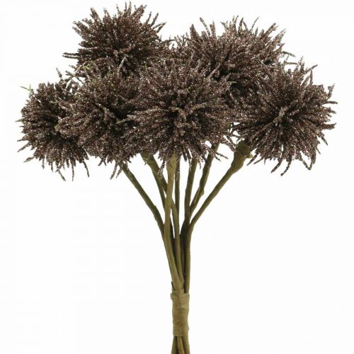 Floristik24 Christmas Flowers Glitter Artificial Flowers Christmas Copper in Bunch 4 Pcs