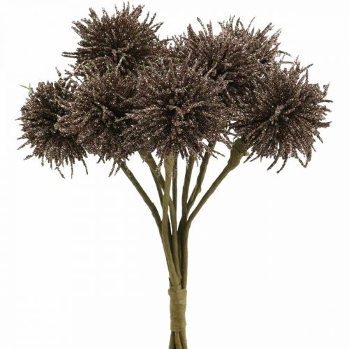 Floristik24 Christmas flowers glitter artificial flowers Christmas copper in a bunch 4pcs