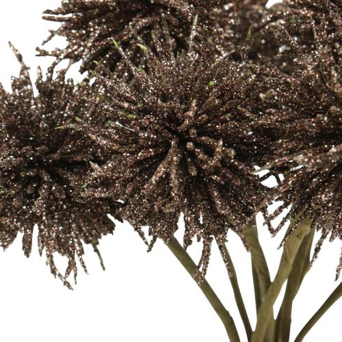 Product Christmas flowers glitter artificial flowers Christmas copper in a bunch 4pcs