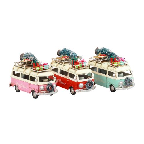 Christmas bus Christmas car vintage decoration metal 17cm 1 pc