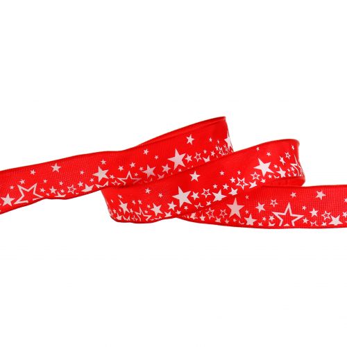 Product Christmas ribbon star pattern red 25mm 25m