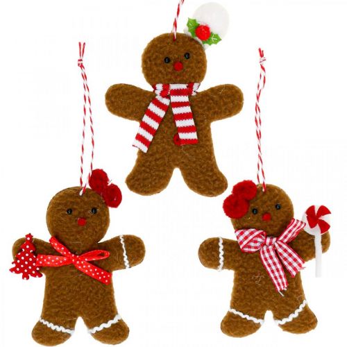 Christmas decoration gingerbread man pendant H9/10.5cm 3pcs