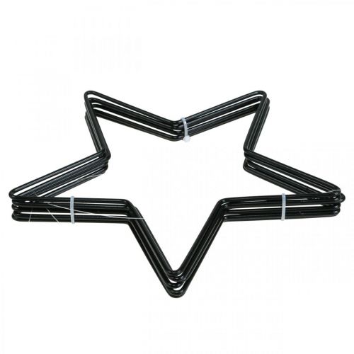 Product Christmas Decoration Metal Star Black Decorative Star Pendant 20cm 6 Pcs