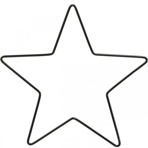 Product Christmas Decoration Metal Star Black Decorative Star Pendant 20cm 6 Pcs