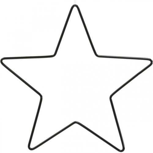 Product Christmas decoration metal star black decoration star pendant 20cm 6pcs