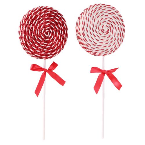 Floristik24 Christmas Decoration Red White Lolly Foam Lollipop H36cm 2pcs