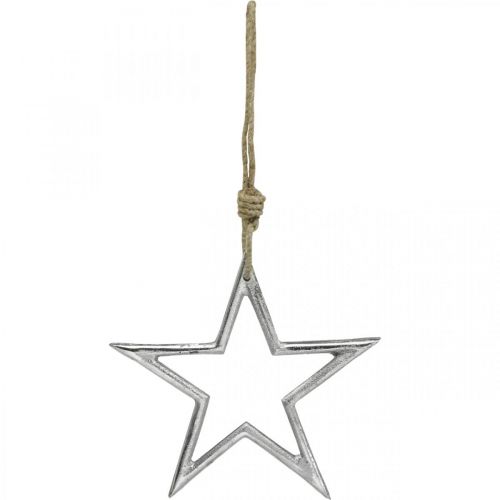 Floristik24 Christmas decoration star, advent decoration, star pendant silver W15.5cm