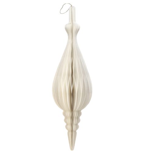 Product Christmas decoration for hanging paper drops white H80cm