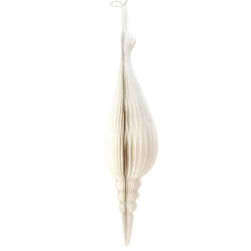 Product Christmas decoration for hanging paper drops white H80cm