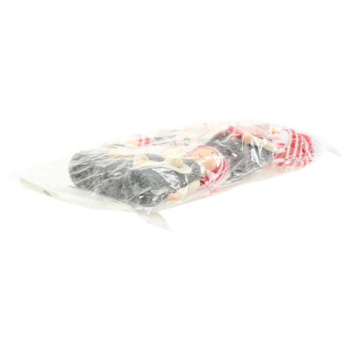 Product Christmas decoration figures 10cm grey, red 6pcs