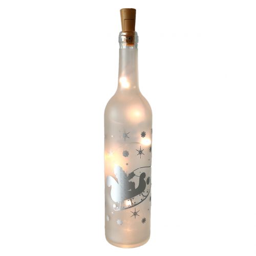 Floristik24 Christmas decoration glass bottle Santa Claus with light