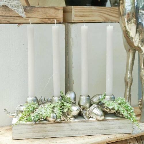 Product Christmas decoration candlestick for 4 candles acorns 44cm