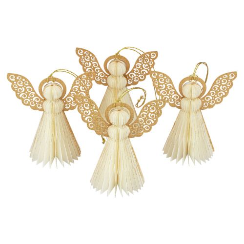 Floristik24 Paper angel Christmas angel decoration paper white H12cm 4pcs