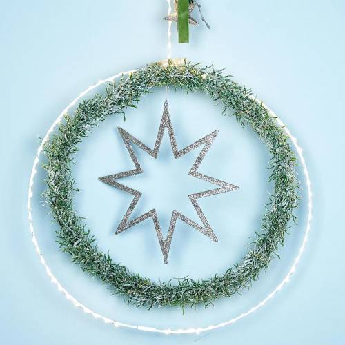 Floristik24 Christmas decoration star Christmas tree decorations champagne glitter 22cm 12pcs