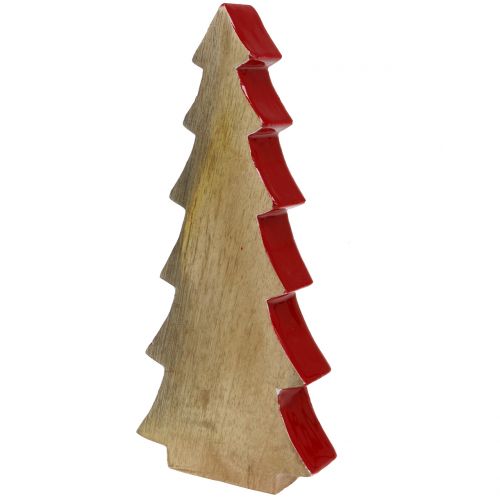 Floristik24 Christmas decoration fir tree wood red, nature 28cm