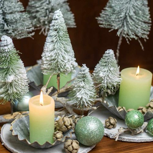 Floristik24 Christmas decoration Christmas tree snowed clip green H13/19cm 4 pcs