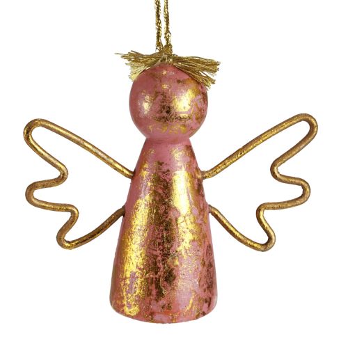 Product Christmas Angel Wooden Decoration Gold Decoration Hanger 9×3×7.5cm 6 pcs