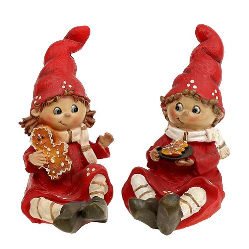 Floristik24 Christmas figurine children 11cm red 2pcs