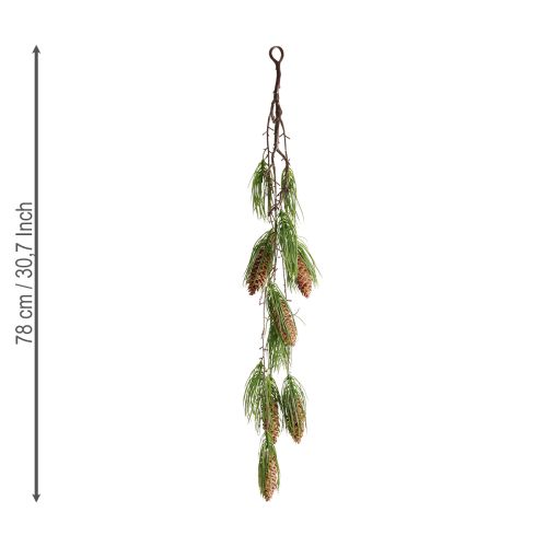 Product Christmas garland artificial fir green 6 cones 78cm