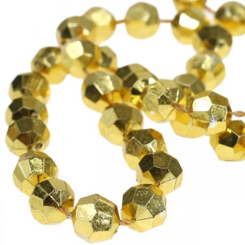 Floristik24 Christmas garland Christmas tree decoration chain pearls gold 9m