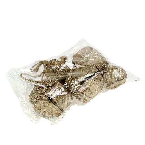 Floristik24 Hanging Decoration Acorns Champagne 3cm-5cm L16cm 3pcs