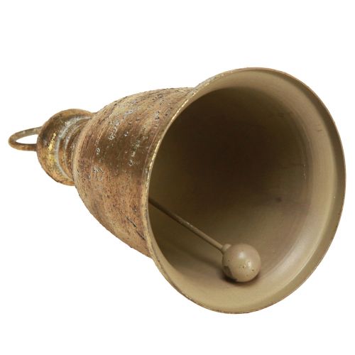 Floristik24 Christmas bell gold antique look H13/18cm 2pcs