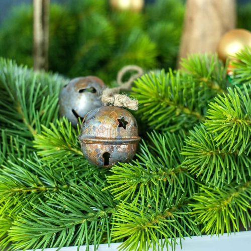 Floristik24 Christmas bells, bells with stars, advent decoration metal antique look H5.5cm Ø5cm 4pcs