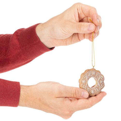 Christmas Ornaments Set – Gingerbread Look with Icing Details, Nutcracker, Star, Tree, Wreath, 6 cm, 4 Pieces | Floristik24.co.uk