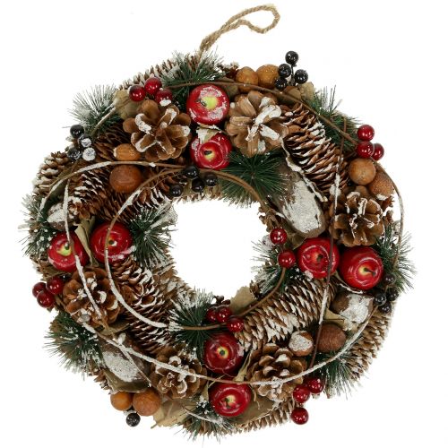 Floristik24 Christmas wreath with decorative fruits snowed in Ø33cm