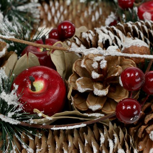 Floristik24 Christmas wreath with decorative fruits snowed in Ø33cm