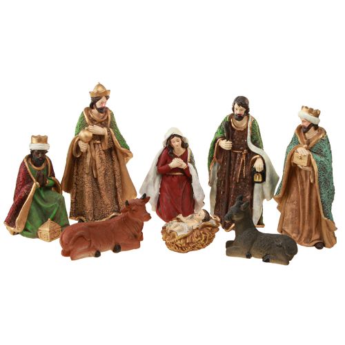 Christmas Nativity Figures Set Handpainted Polyresin 8-20cm 8 pcs