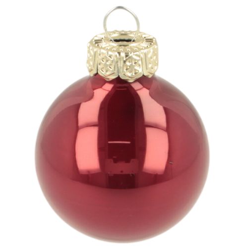 Glass Christmas Baubles 3cm Set of 22 in Pink and Red Shades | Floristik24.co.uk