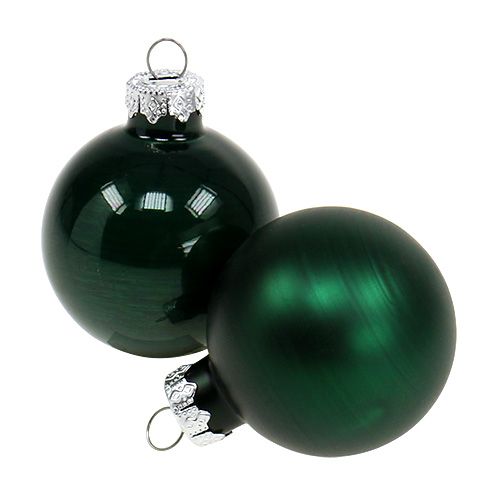 Floristik24 Christmas ball Ø4cm dark green 24 pcs