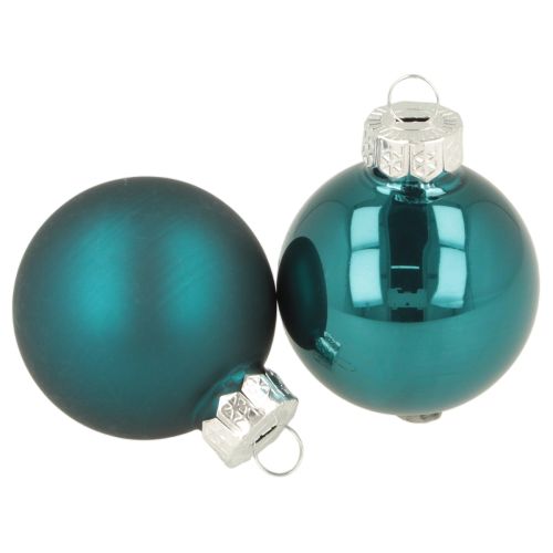 Glass Christmas Baubles 4cm Matte and Glossy Blue Set of 24 Indoor Decoration buy online | Floristik24.co.uk