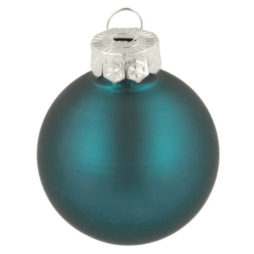 Glass Christmas Baubles 4cm Matte and Glossy Blue Set of 24 Indoor Decoration | Floristik24.co.uk
