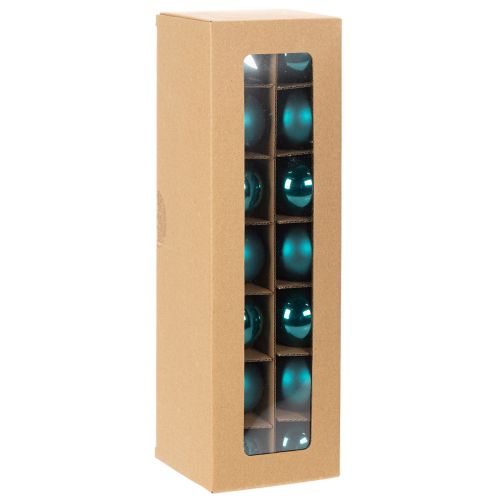 Glass Christmas Baubles 4cm Matte and Glossy Blue Set of 24 Indoor Decoration | Floristik24.co.uk