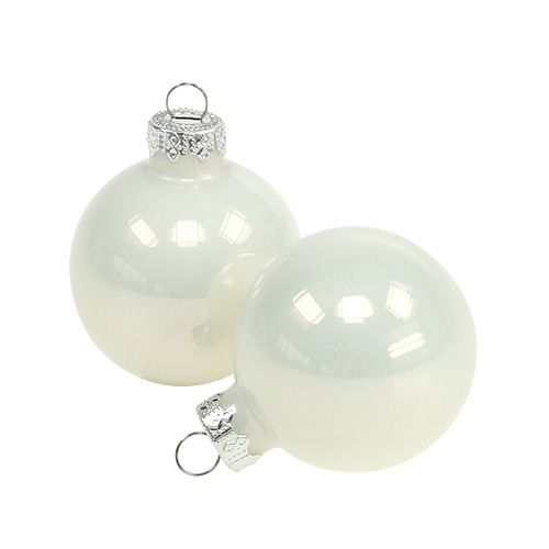 Floristik24 Christmas ball Ø4cm white glossy 24pcs