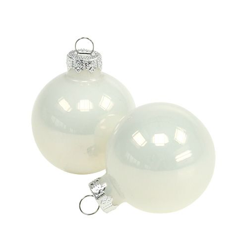 Christmas ball Ø4cm white glossy 24 pcs