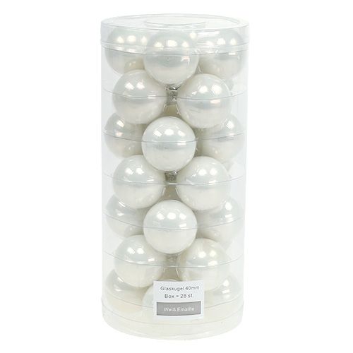 Floristik24 Christmas ball Ø4cm white glossy 24pcs