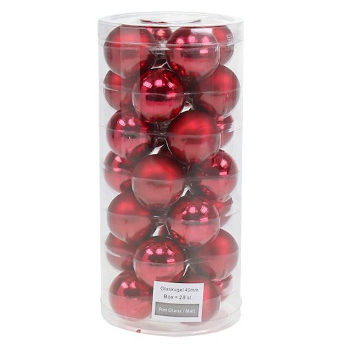 Floristik24 Christmas ball Ø4cm red glossy/matt 24 pcs