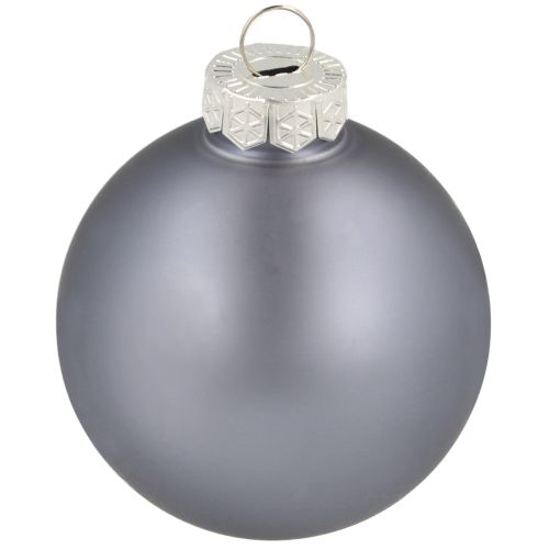 Floristik24 Decorative ball set glass – blue-grey, surface matt, glossy 5cm 24pcs