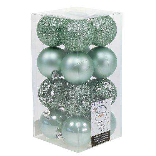 Floristik24 Christmas ball light green Ø6cm 16 pcs