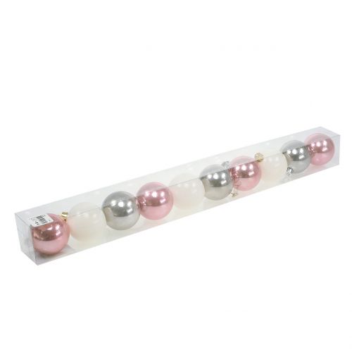 Product Christmas ball mix pink, grey, white Ø5.5cm 10p