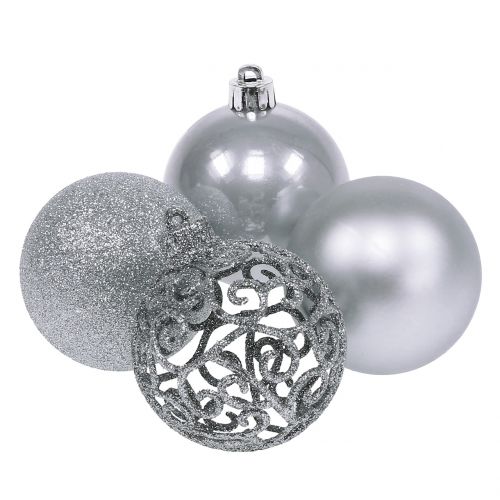 Floristik24 Christmas ball silver Ø6cm 16pcs