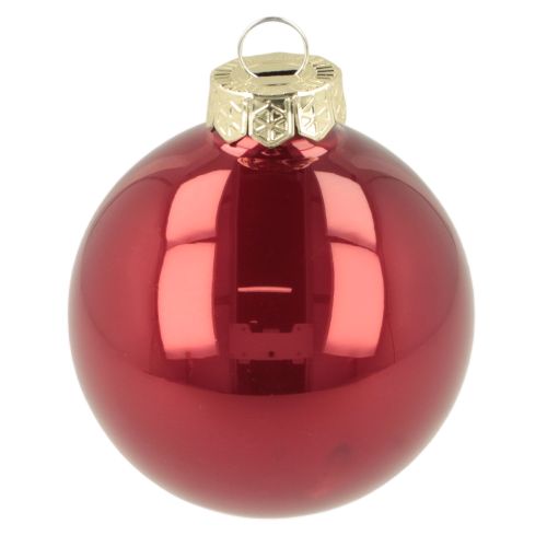 Glass Christmas Baubles Set 24 Pieces 6cm Red and Pink | Floristik24.co.uk
